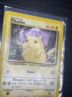 Pokemon Card Pikachu 58/102 Yellow Cheeks Base Set Unlimited Vintage PSA 1 U - Image 3