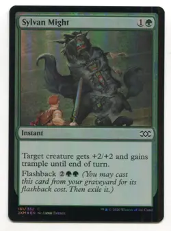 Magic The Gathering MTG Double Masters Foil Card #181 Sylvan Might - Image 1