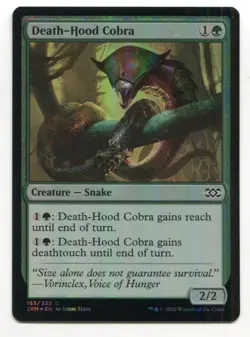 Magic The Gathering MTG Double Masters Foil Card #163 Death-Hood Cobra - Image 1