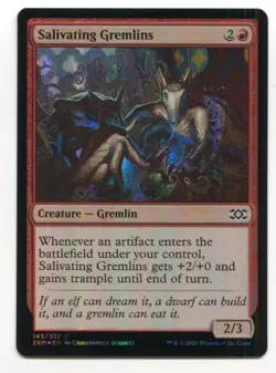 Magic The Gathering MTG Double Masters Foil Card #143 Salivating Gremlins - Image 1