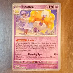 2023 Pokemon TCG Scarlet Violet Paradox Rift Reverse HOLO Espathra Card 081/182 - Image 1