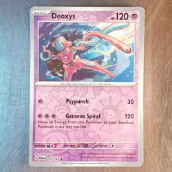 2023 Pokemon TCG Scarlet Violet Paradox Rift Reverse HOLO Deoxys Card 074/182 - Image 1