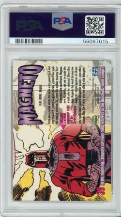 1993 Marvel Masterpieces - #39 Magneto - PSA 9 Graded Trading Card - Image 2