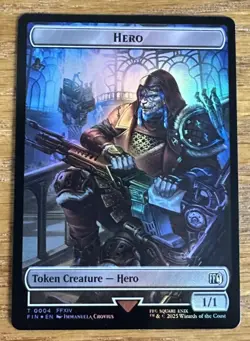 MTG Final Fantasy Token, Hero 0004 / Wizard 0015 - Foil NM - Image 1