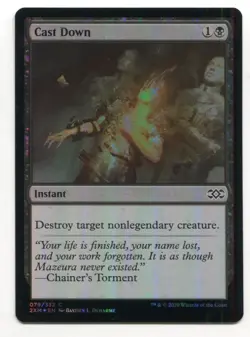 Magic The Gathering MTG Double Masters Foil Card #79 Cast Down - Image 1