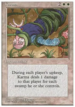 Karma - Medium Play MTG 4th Edition - Image 1