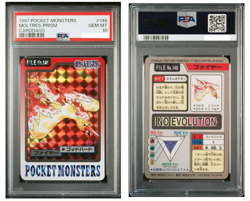 PSA 10 GEM 1997 POKEMON CARDDASS MOLTRES PRISM JAPANESE BANDAI #146 - Image 1