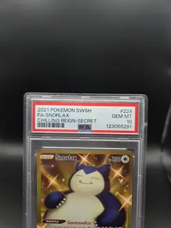 2021 Pokemon SWSH FA/Snorlax Chilling Reign Secret Card #224 PSA 10 Gem Mint - Image 2