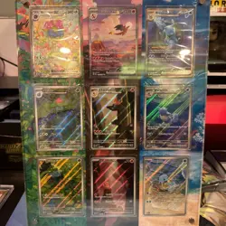 ~ Pokemon 151 Complete 9 Starter Cards W/Art Display - ALL NM ~ - Image 1