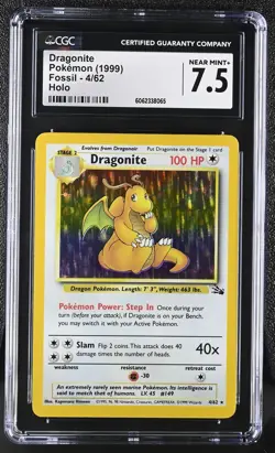 CGC 7.5 Dragonite 1999 Fossil 4/62 Holo Pokemon Card - Image 1