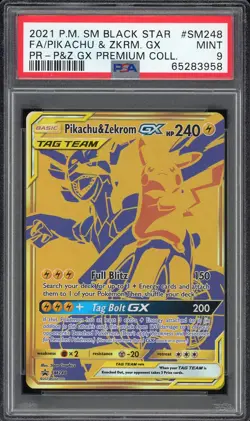 2021 Pokemon Sun & Moon Pikachu & Zekrom GX Premium Collection SM248 PSA 9 MINT - Image 1