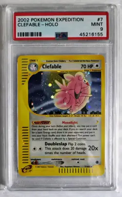 Pokemon Clefable Holo Rare 7/165 Expedition 2002 PSA 9 - Image 1
