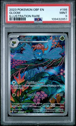 2023 POKEMON OBF EN-OBSIDIAN FLAMES ILLUSTRATION RARE #198 GLOOM PSA 9 - Image 1