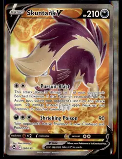 2022 Sword & Shield - Silver Tempest Skuntank V Basic/Rare Ultra #180 - Image 1