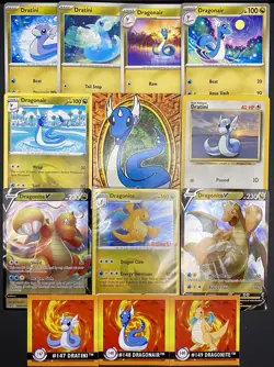 13x Pokemon Cards Dragonite Dragonair Dratini Lot Holo Vintage V Gamestop SEALED - Image 1