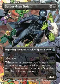 1x (204) Spider-Man Noir - FOIL - BORDERLESS SCENE MTG Marvel's Spider-Man NM Ma - Image 1