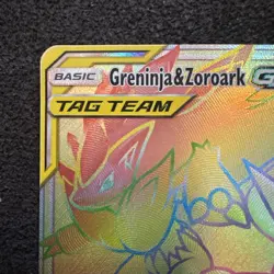 Pokemon Greninja & Zoroark GX 222/214 Rainbow Secret Rare Full Art Holo NM-M - Image 5