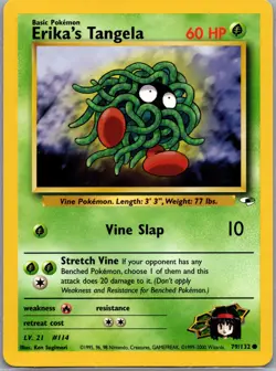 Pokemon TCG - Erika's Tangela Common Gym Heroes 079/132 NM - Image 1