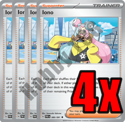 Pokemon - 4x Iono - 080/091 - Play Set - Paldean Fates - NM/M - Image 1