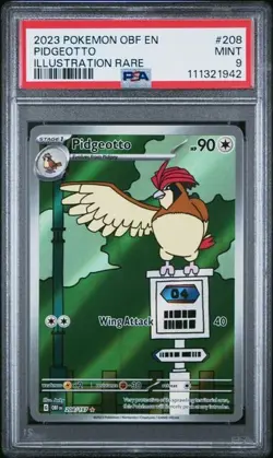 PSA 9 208 PIDGEOTTO 2023 POKEMON OBF EN-OBSIDIAN FLAMES ILLUSTRATION RARE - Image 1