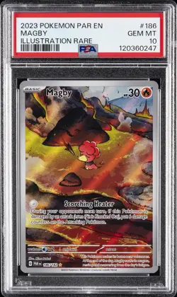 2023 POKEMON PAR EN-PARADOX RIFT ILLUSTRATION RARE #186 MAGBY PSA 10 - Image 1