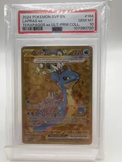 2024 Pokemon SVP EN-SV Black Star Promo #164 Lapras EX Terapagos EX PSA 10 - Image 1