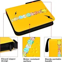 CIUTEK 8Pocket Trading Card Binder 400 Cards PU Leather Zip Album Pokemon Yello - Image 3