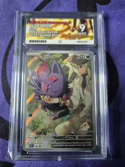 Pokemon Center N's Zorua SVP 189 Journey Together Black Star Promo Card Ace 9 - Image 1