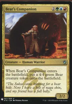 Magic The Gathering MTG Mystery Pack Card Bear's Companion - Image 1
