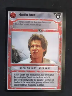 Star Wars Jabba's Palace CCG Card Corellian Retort - Image 1