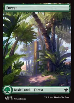 Forest (290) x1 1x FOIL Full Art Foundations NM MTG - Image 1