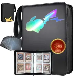 REDICE 9-Pocket Trading Card Binder 400 Cards PU Leather Zip Album Pokemon MTG - Image 1