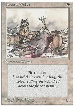 Tundra Wolves - Medium Play MTG 4th Edition - Image 1
