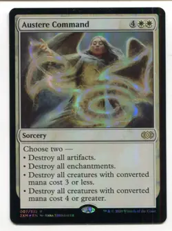 Magic The Gathering MTG Double Masters Foil Card #7 Austere Command - Image 1