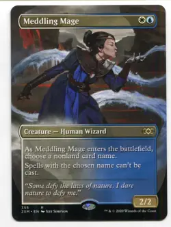 Magic The Gathering MTG Double Masters Extended Art Card #355 Meddling Mage - Image 1