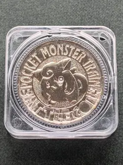 Clefairy NO.035 Pokemon Battle Coin Medal 1997 Japan Pokemon Nintendo Silver - Image 1