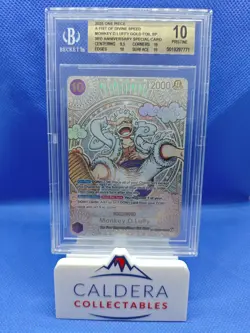 Monkey D. Luffy OP05-119 SEC Gold OP11 SP English One Piece Card Game BGS 10 - Image 1