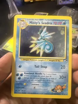 Pokemon TCG 2000 Misty's Seadra Gym Heroes Holo Card 9/132 Unlimited Rare - Image 1