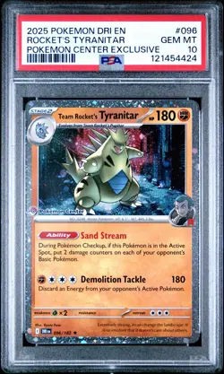 PSA 10 Team Rockets Tyranitar Destined Rivals Pokemon Center Promo Card 096/182 - Image 1