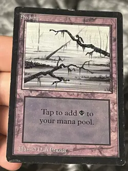 MTG - Swamp (A, B, & C) - Beta Edition - MP - Image 3