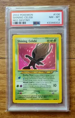 Pokemon Neo Destiny Shining Celebi 106/105 PSA 8 - Image 1