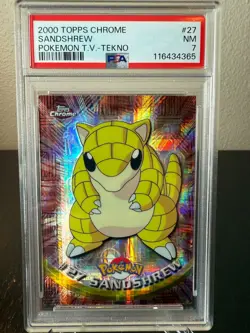 Pokemon 2000 Topps Chrome Sandshrew Tekno PSA 7 Near Mint #27 - Image 1