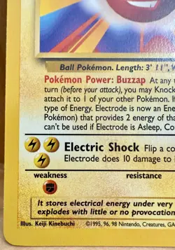 Electrode Pokemon TCG Base Set Unlimited 21/102 Non-Holo Rare 1999 LP - Image 3