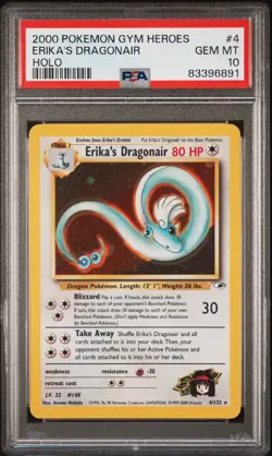 2000 POKEMON GYM HEROES HOLO #4 ERIKA'S DRAGONAIR PSA 10 - Image 1