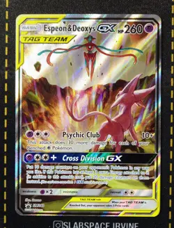 2020 POKEMON SM BLACK STAR PROMO TAG TEAM POWERS COLL ESPEON & DEOXYS GX - Image 1