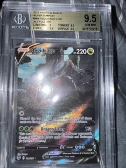BGS 9.5 Regidrago V ALT ART 184/195 Pokemon Silver Tempest - Image 1