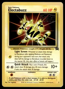 ELECTABUZZ [STAMPED] - 2 - BLACK STAR PROMO WOTC 1999 POKEMON MOVIE ENGLISH - LP - Image 1