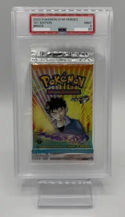 Pokemon- TCG- PSA9 1st Edition Gym Heroes Booster Pack Brock Artwork WOTC - Image 1