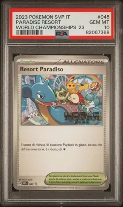 Pokemon Italian PSA 10 Paradise Resort 045 SVP 2023 World Championships Gem Mint - Image 1