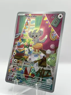 Minccino Pokemon TCG Temporal Forces Full Art IR Illustration Rare 182/162 - Image 3